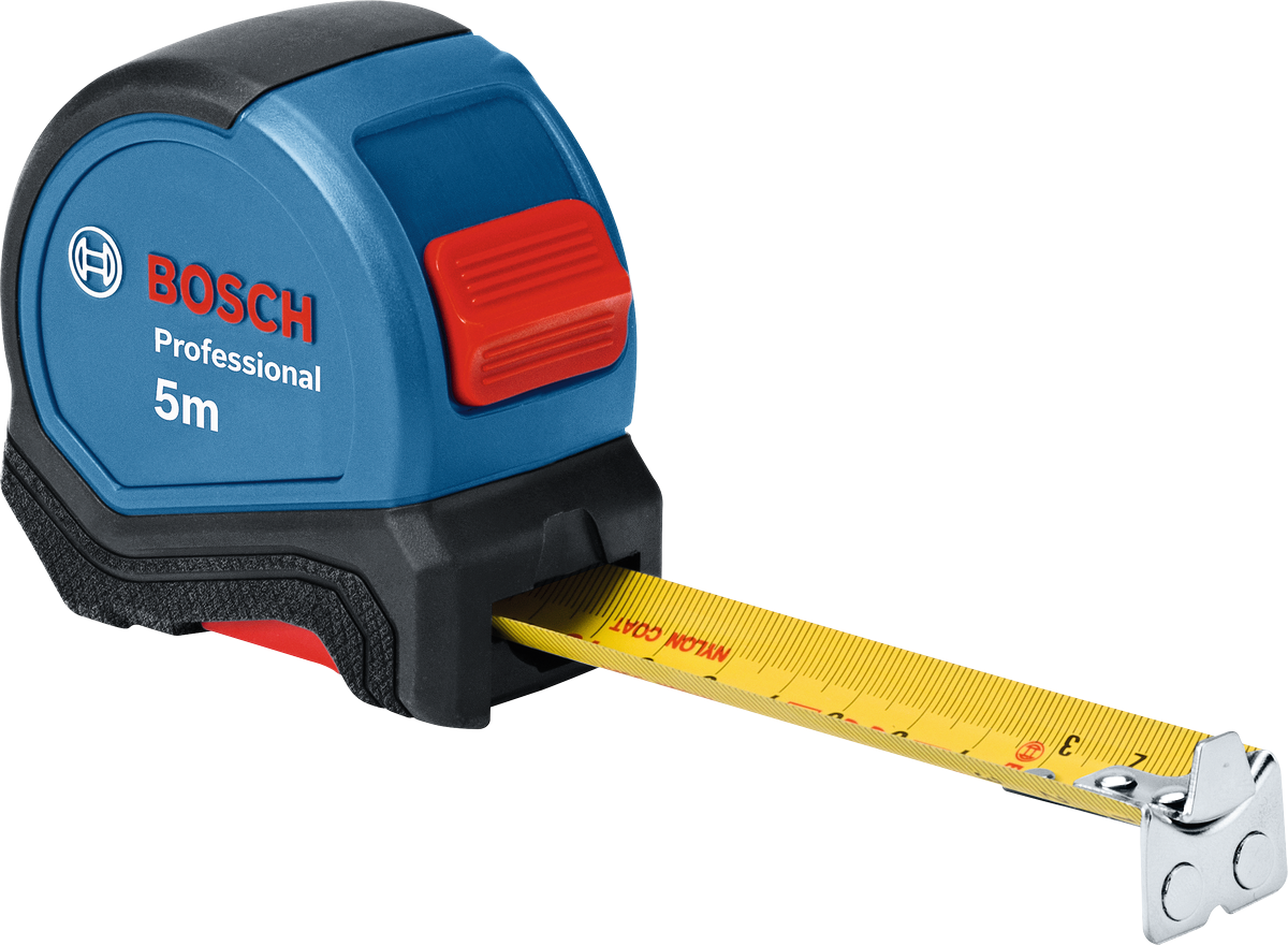 Bosch 5-metrski merilni trak z rumenim rezilom.